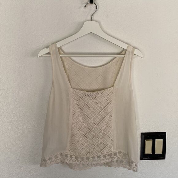 Zara White Cream Shift Lace Blouse Size Medium - Picture 4 of 4